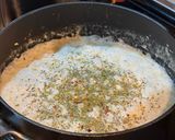 A picture of step 6 of Cacio E Pepe Ravioli in Lemon 🍋 Garlic 🧄 Cream Sauce with Roasted Sweet Peppers 🌶️ ( my Italian C.