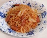 Foto langkah ke 4 dari resep Japanese Napolitan Spaghetti with Cabbage.