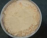 A picture of step 1 of Custard Powder Halwa cake mango flavour.