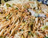 Tarjás pórés-brokkolis spagetti recept fázis 5 fotója