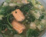 Foto langkah ke 4 dari resep Sayur Mener Bayam Labu Air dan Jagung Manis.