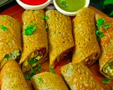 A picture of step 9 of Stuffed Moong Dal Wrap - Veggie & Paneer Stuffed Moong Dal Wrap.