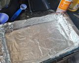 A picture of step 2 of Millionaire's Shortbread.