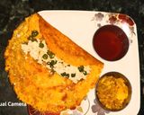 A picture of step 6 of Moongdal chilla.