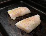 A picture of step 3 of Roasted cod with cavolo nero and salsa verde.