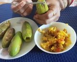 A picture of step 8 of Stuffed pointed gourd with prawn/ chingri patoler dorma.