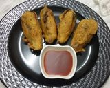 A picture of step 5 of Rajasthani Mirchi vada.