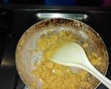 A picture of step 1 of Basan ka halwa.