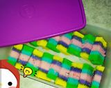 Foto langkah ke 8 dari resep Rainbow cake kukus Ekonomis.