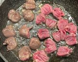 A picture of step 3 of Leek, Chichen Heart - Japanese izakaya menu.