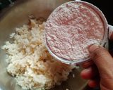 A picture of step 1 of Chawal ka fara (famous chhattisgadhi dish).