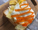 Gambar langkah 3 resipi Sandwich avocado nenas telur berkeju.