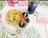 Hình bước làm 4 của món Cơm chiên với trà đậu biếc chanh