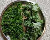 A picture of step 1 of Kale Chickpea salad.
