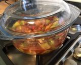 Une image de l'étape 7 de Compote pêches et kiwis à l'orange.