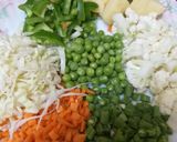 A picture of step 1 of Mix veg pulao.