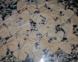 A picture of step 8 of Farfalle (bow tie) pasta.