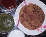 A picture of step 6 of Thepla-methi thepla -fenugreek leaves.