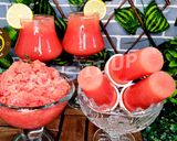 A picture of step 3 of Non Alcoholic Watermelon Coolers Watermelon Slush Watermelon Ice cream Three Varieties One Recipe.