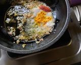 A picture of step 3 of Chola’r Dal or Chana Dal Qeema Curry -for lunch in Thakurbari style.