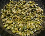 A picture of step 5 of Chatpata Bhindi fry.