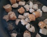 A picture of step 2 of My Tenderloin pork& Sausage in a creamy Mustard Pepper sauce. 😉.