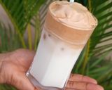 A picture of step 4 of Dalgona coffee.