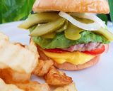 Foto del paso 6 de la receta: "Burger" casera con patatas fritas y salsa "cacio e pepe" 🔥🔥