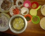 A picture of step 1 of Afghani palaou.