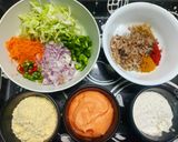 A picture of step 1 of Jawla(Tiny Shrimp) and Mixed Vegetables Fritters.