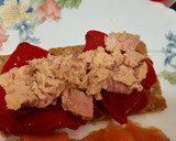 Foto del paso 2 de la receta: Tostas de salmón con Cabrales y atún con piquillos para entrante o cena ligera