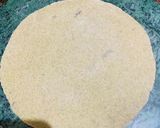 A picture of step 3 of Ragi Matar Roti with a hint of Kasoori Methi.