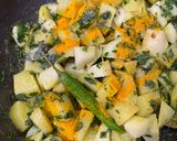 A picture of step 5 of Methi aloo.