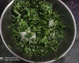 A picture of step 1 of Methi Paneer kofta.