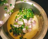 A picture of step 3 of Moong dal pakoda.