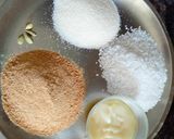 A picture of step 1 of Soya halwa.
