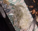 A picture of step 1 of Japanese DASHI chicken curry.