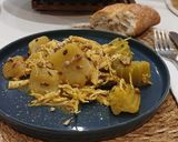 Foto del paso 7 de la receta: Cardo con Pollo Mechado al Curry, Piñones y Semillas de Girasol