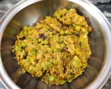 A picture of step 1 of Aloo matar parcels.
