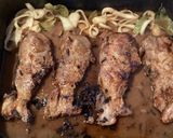 A picture of step 2 of California Farm Pickled Pork Steaks.