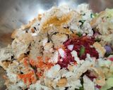 A picture of step 4 of Bread Potato Beet Roll Kebabs.