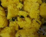 A picture of step 1 of Leftover besan dhokla sev khamani.