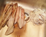 Foto del paso 1 de la receta: Calamares empanados y fritos, rellenos de gambas