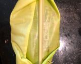 A picture of step 10 of Meen Pollichathu- Kerala style fried fish steamed in banana leaf.