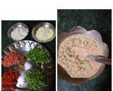 A picture of step 1 of Oats besan mix veg chilla.