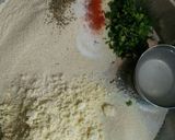 A picture of step 1 of Besan Wheat Flour Rava & Kasuri Methi ki Spicy Puri.