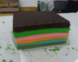 Foto langkah ke 9 dari resep Mini cake roll rainbow isi coklat leleh dan keju parut.