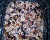 A picture of step 5 of Arabian bread pudding(known as Um Ali).