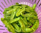 A picture of step 4 of Daikon Radish with Shiitake Mushrooms and Snow Peas.
