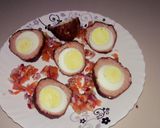 A picture of step 1 of Scotch eggs.